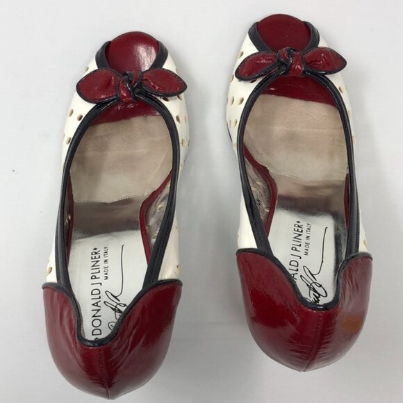 VTG Donald Pliner Open-Toe Pumps Heels Patent Leather 8.5 whimsigoth 80s 90s - Picture 7 of 11